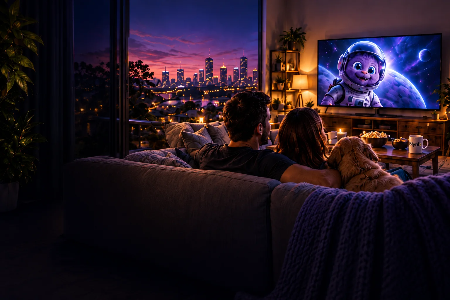A relaxed evening connected at home